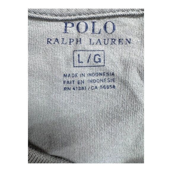 Lot of 2 Polo Ralph Lauren Mens V-Neck T-Shirts LG Gray & Blue Cotton Blend Logo - Picture 5 of 8
